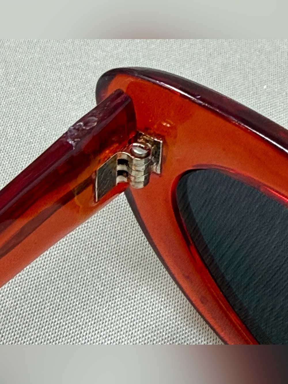 Vintage 1980s Red Cat Eye Sunglasses Made in Korea Retro - Picture 7 of 11